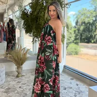 Vestido Longo Ombro Só Estampado Lineia Farm Ref 14867 - imagem 2