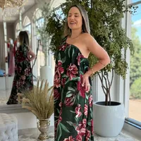 Vestido Longo Ombro Só Estampado Lineia Farm Ref 14867 - imagem 4