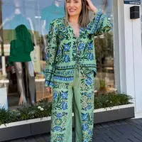 Blusa Amarração Estampada Azulejo Florido Farm Ref 14869 - imagem 3