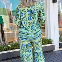 Blusa Amarração Estampada Azulejo Florido Farm Ref 14869 - imagem 1