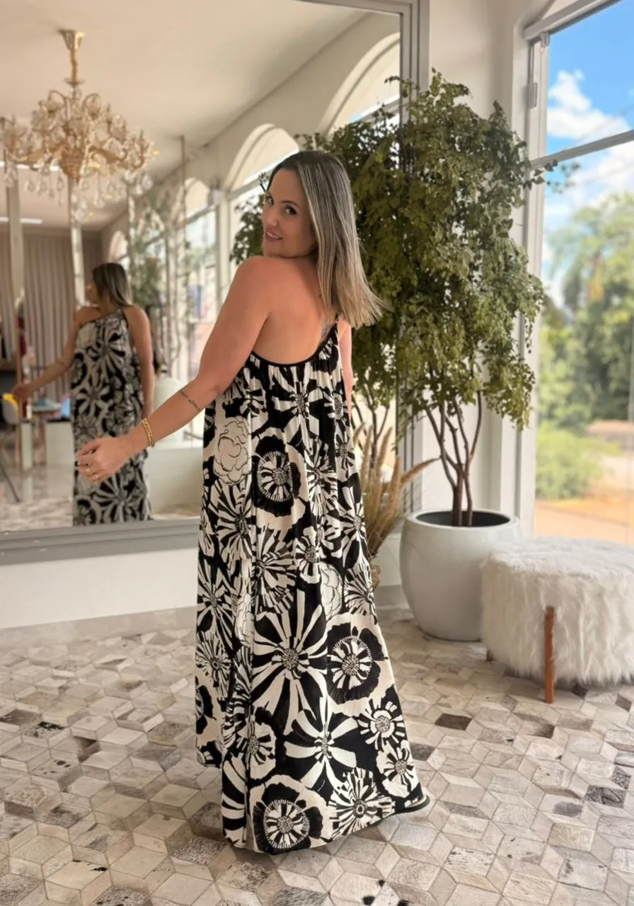 Vestido Ombro Só Estampado Flora Farm Ref 16063