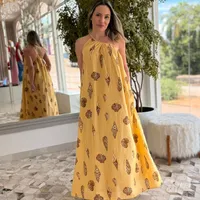 Vestido Longo Concha Pintada Amarelo Farm Ref 15146 - imagem 2