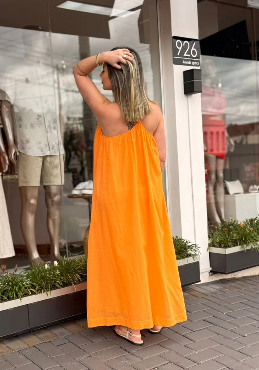 Vestido Um Ombro Só Laranja Farm Ref 11569