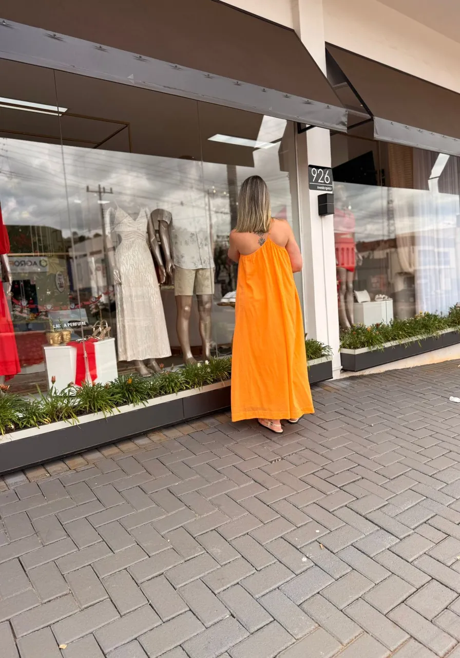 Vestido Um Ombro Só Laranja Farm Ref 11569