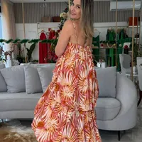 Vestido Balone Mullet Estampado Mar De Concha Farm Ref 16630 - imagem 1