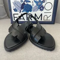 Sandália Salto Rasteiro Preta Farm Rio Ref 14222 - imagem 1