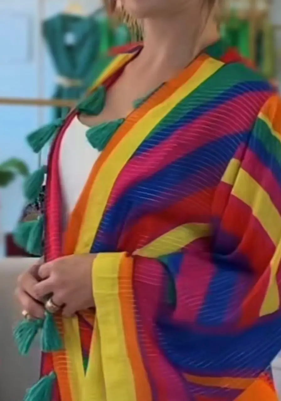 Kimono Localizado Listras Bia Farm 