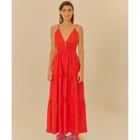 Vestido Longo Franzido Alcinhas - imagem 2