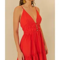 Vestido Longo Franzido Alcinhas - imagem 1