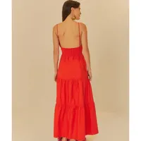 Vestido Longo Franzido Alcinhas - imagem 3