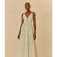 Vestido Longo Franzido Alcinhas Branco - imagem 3