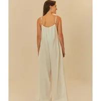 Macacão Pregas Pantalona Farm Off White - imagem 1