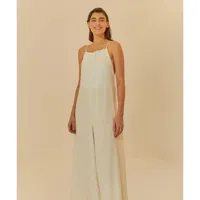 Macacão Pregas Pantalona Farm Off White - imagem 2