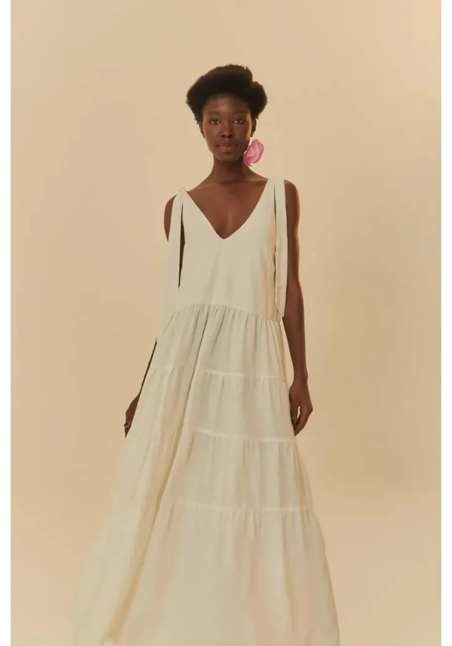 Vestido Longo Marias Farm Off White