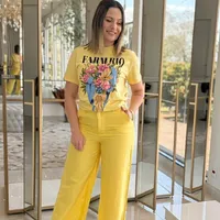 Calça Reta Linho Amaralo Sommer - imagem 2