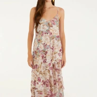 Vestido Camadas Tule Estampado Serena Farm Ref 15377 - imagem 3