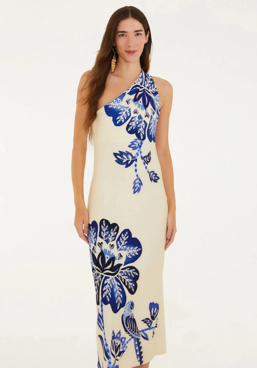 Vestido Ombro Só Estampado Paraíso Farm Ref 15987