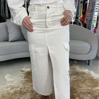 Saia Midi Em Sarja Fenda Sommer - imagem 7