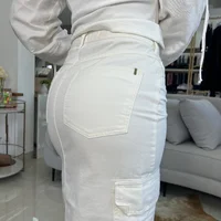 Saia Midi Em Sarja Fenda Sommer - imagem 8