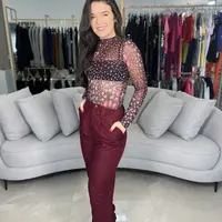 Calça Alfaiataria de Linho Bordo Bloodston - imagem 1