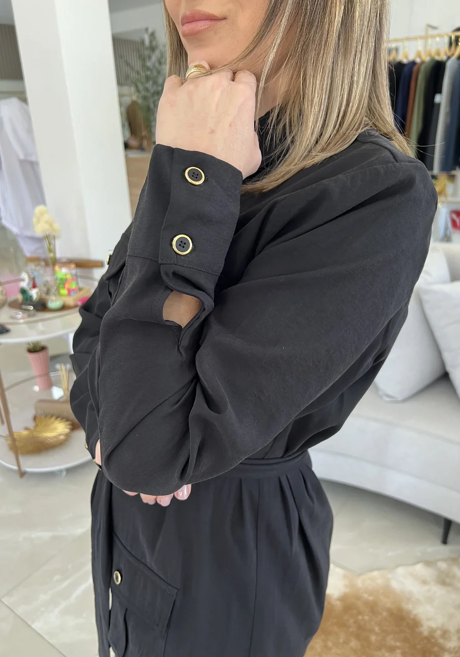 Vestido Curto Com Bolso Cargo