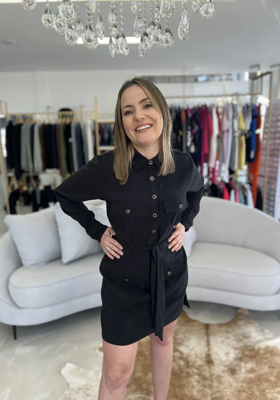 Vestido Curto Com Bolso Cargo