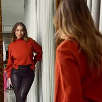 Blusa Manga Longa Abertura Na Lateral morena rosa - imagem 1