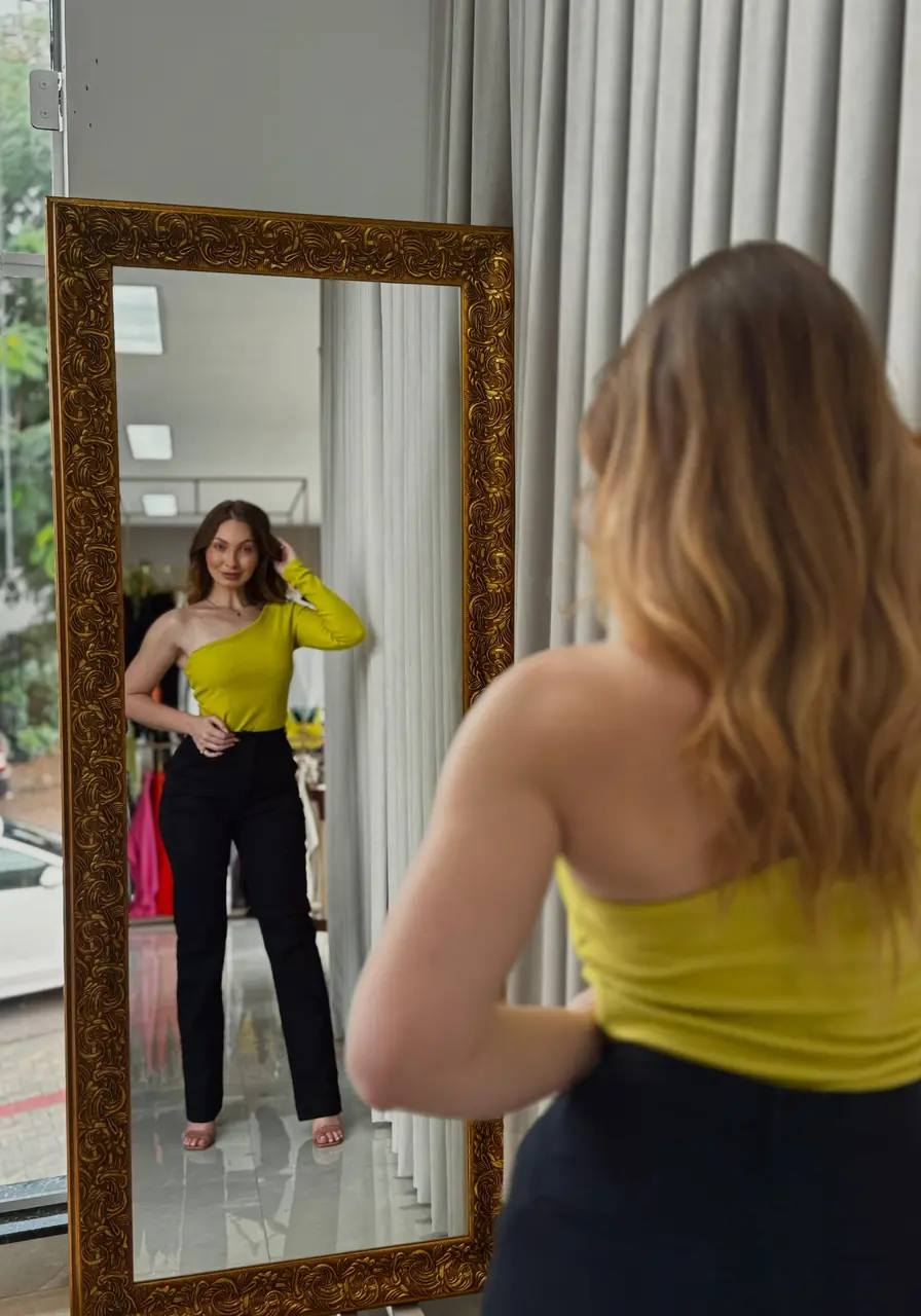 Blusa Canelada Uma Manga Só Sommer