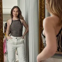 Blusa Tricot Listrado Cava Francesa - imagem 2