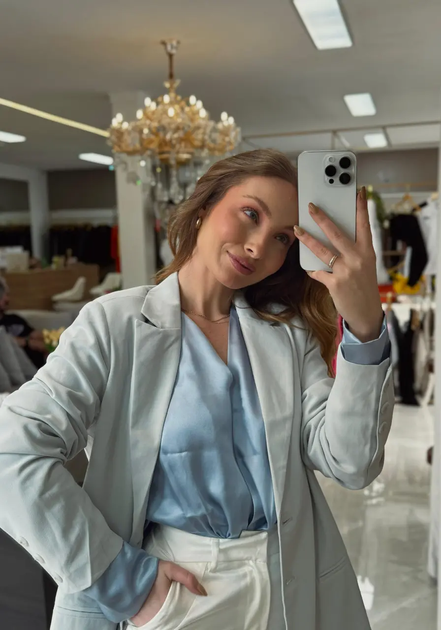 Blusa Manga Longa Azul Sweet Dreams 