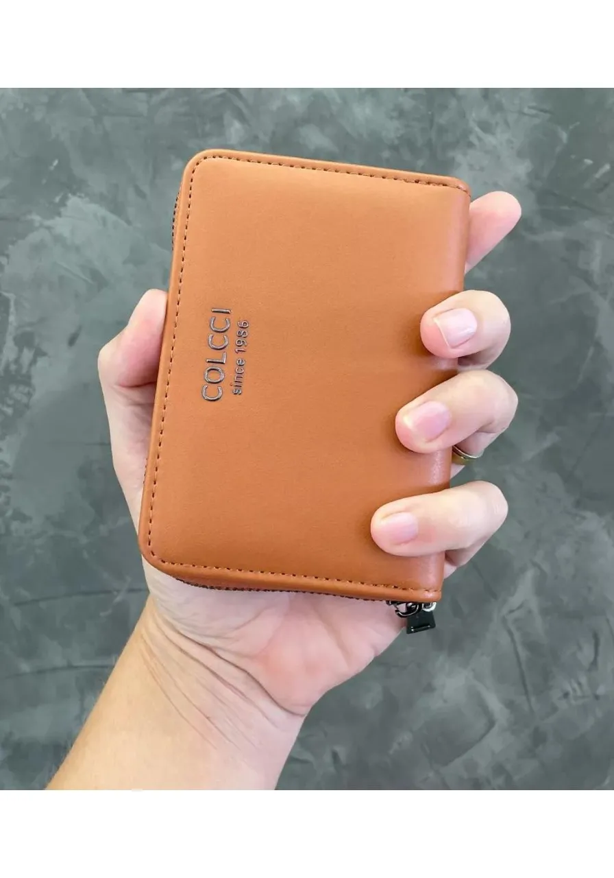 Carteira Colcci Com Zíper Caramelo