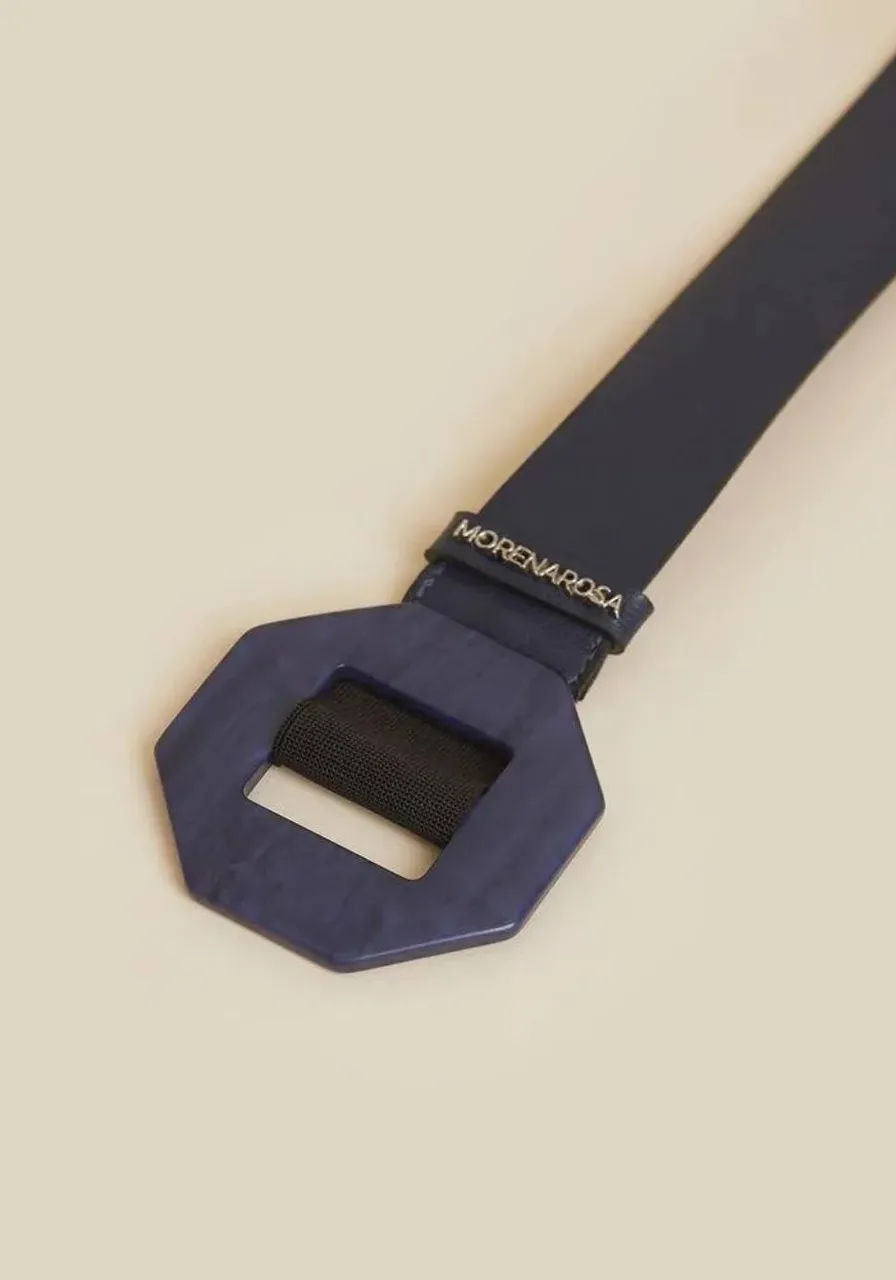Cinto Morena Rosa Médio Detalhe Fivela Azul