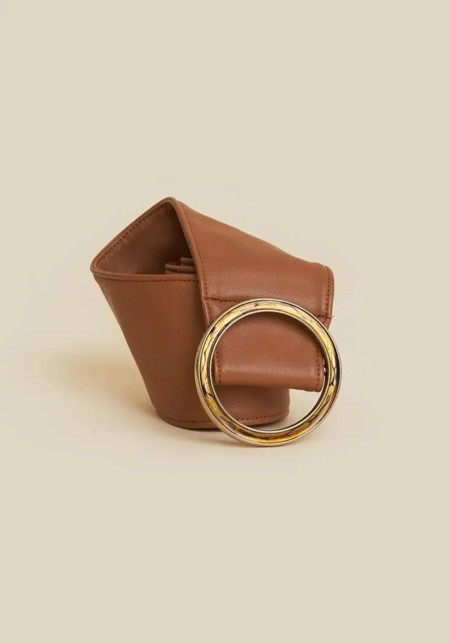 Cinto Morena Rosa Largo Fivela Resinada Marrom