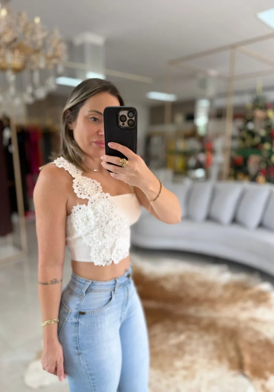 Top com aplique Carlota Costa ref 15772