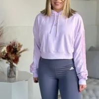 Moletom Lilás Com Capuz Cropped Adidas Ref 14248 - imagem 2