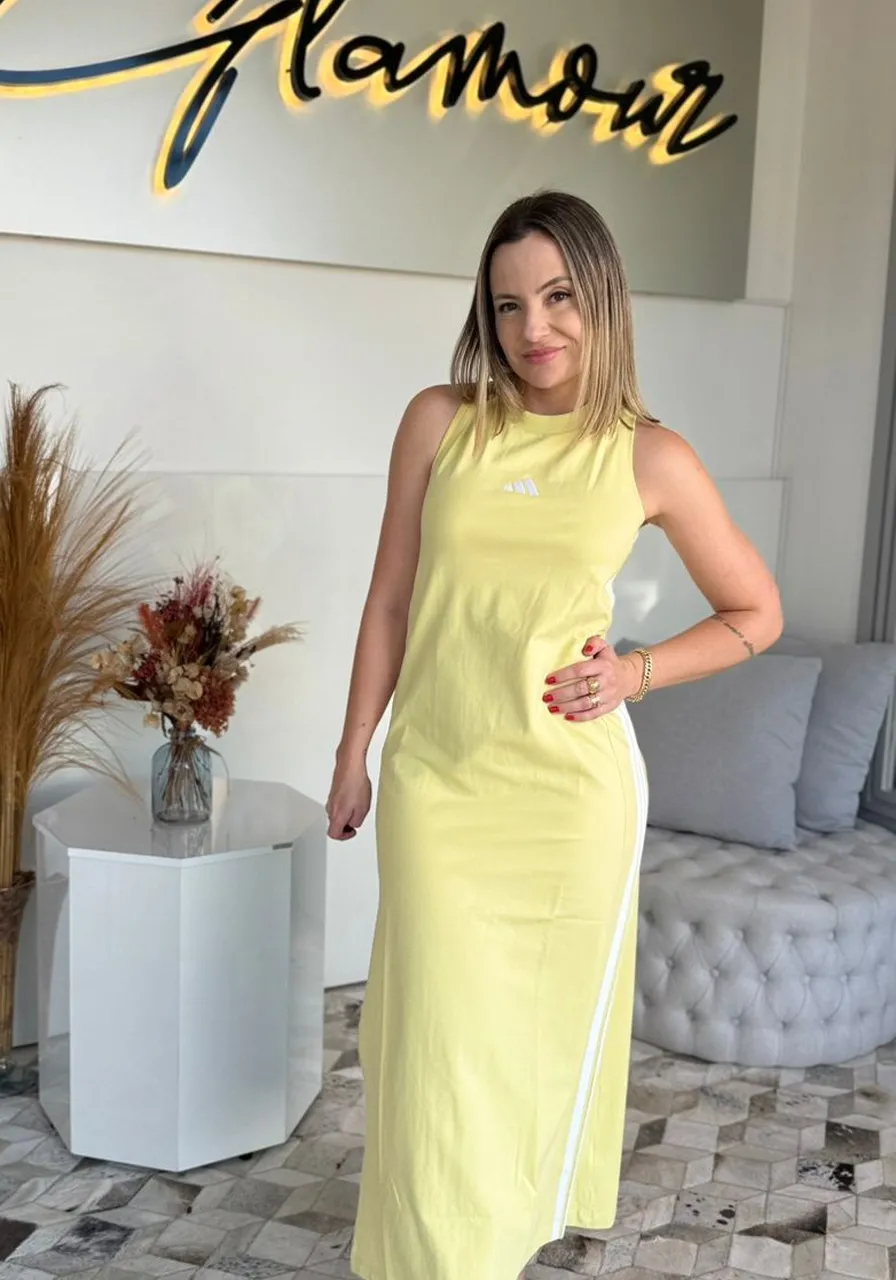 Vestido 3 Stripes Amarelo Adidas Ref 14290