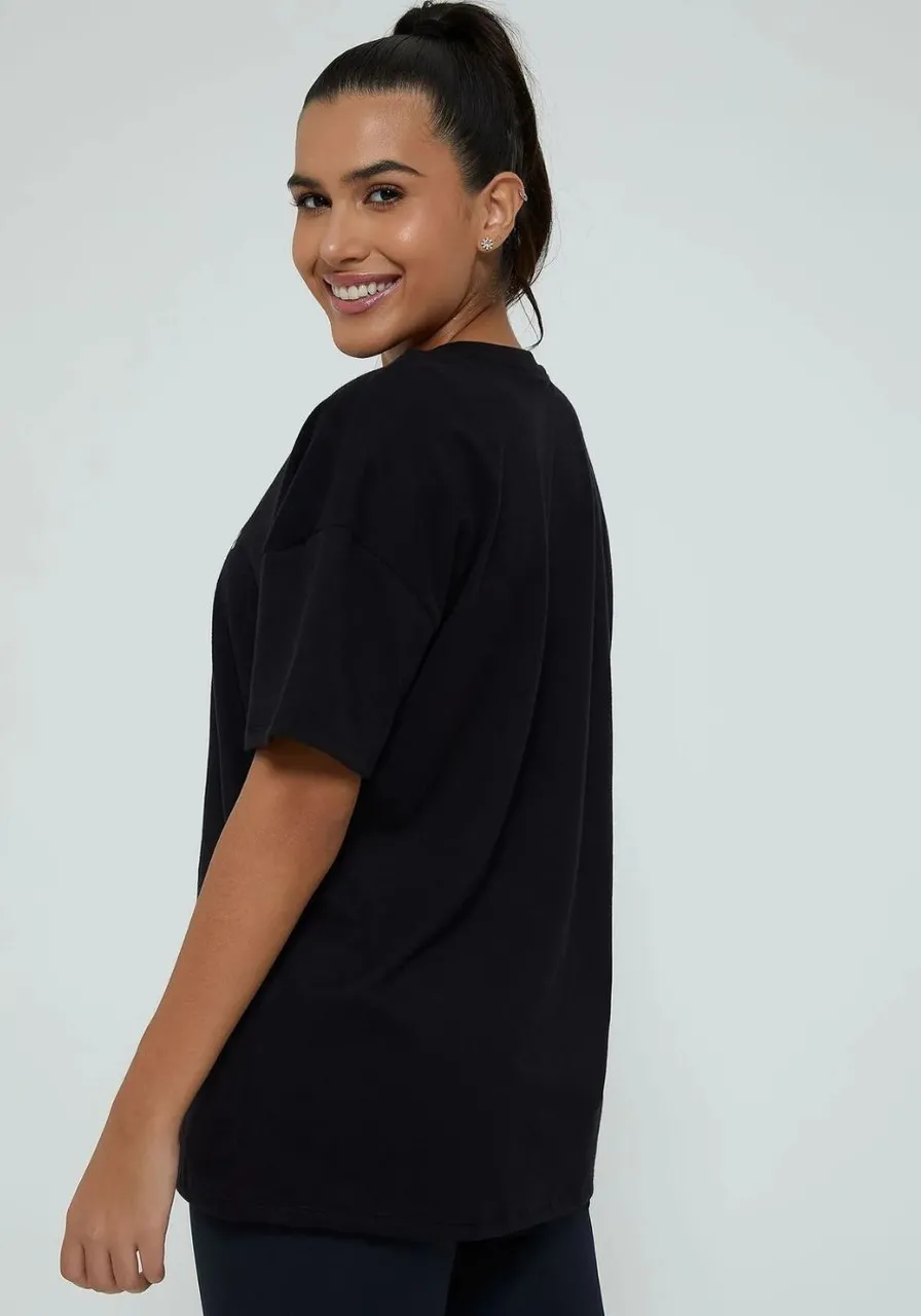 T-shirt Malha Confort Arenito Oversized Preto