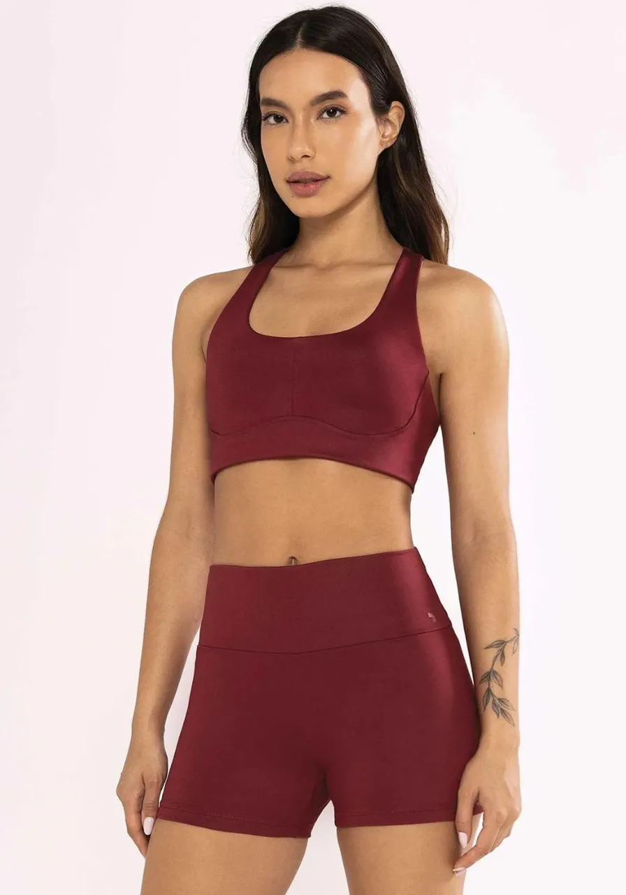 Top Couro Ecológico Costas Nadador