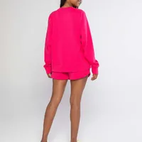 Blusa Moletom Com Bolsos Laterais Rosa - imagem 1