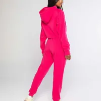 Calça Moletom Com Nervura na Lateral Rosa - imagem 1