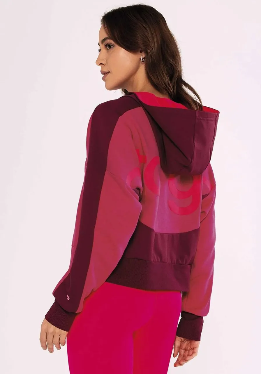 Blusa Moletom Recortes Com Capuz