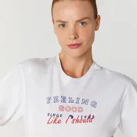 T-shirt Cropped De Algodão Alto Giro - imagem 1