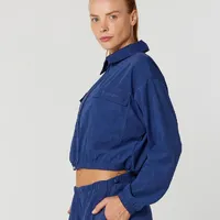 Jaqueta Cropped Com Zíper Alto Giro - imagem 1