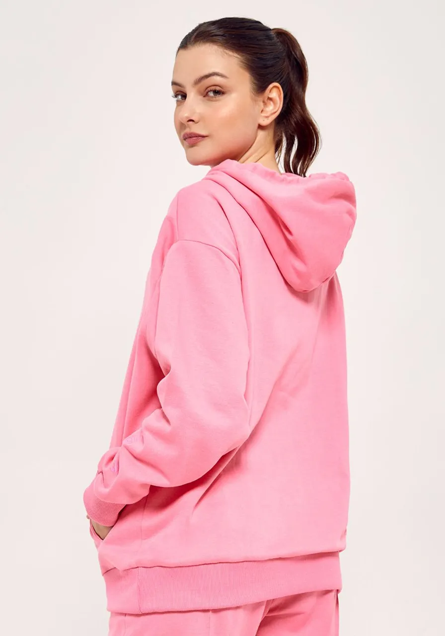Blusa Moletom Com Capuz Rosa Barbie