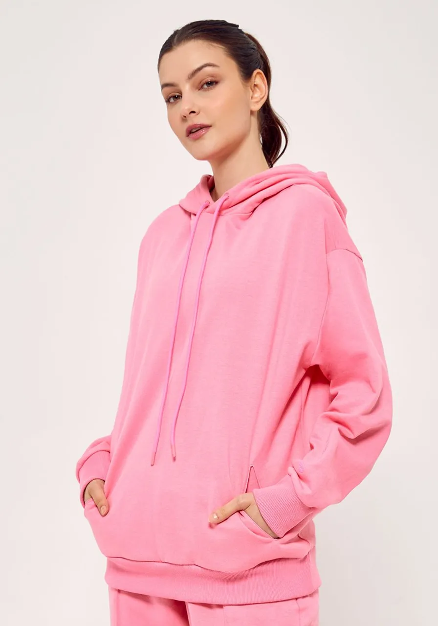 Blusa Moletom Com Capuz Rosa Barbie