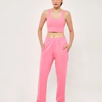 Calça Moletom Barra Reta Rosa Barbie - imagem 1