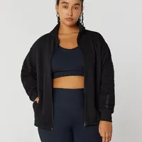 Jaqueta Moletom Com Zíper Preto - imagem 2