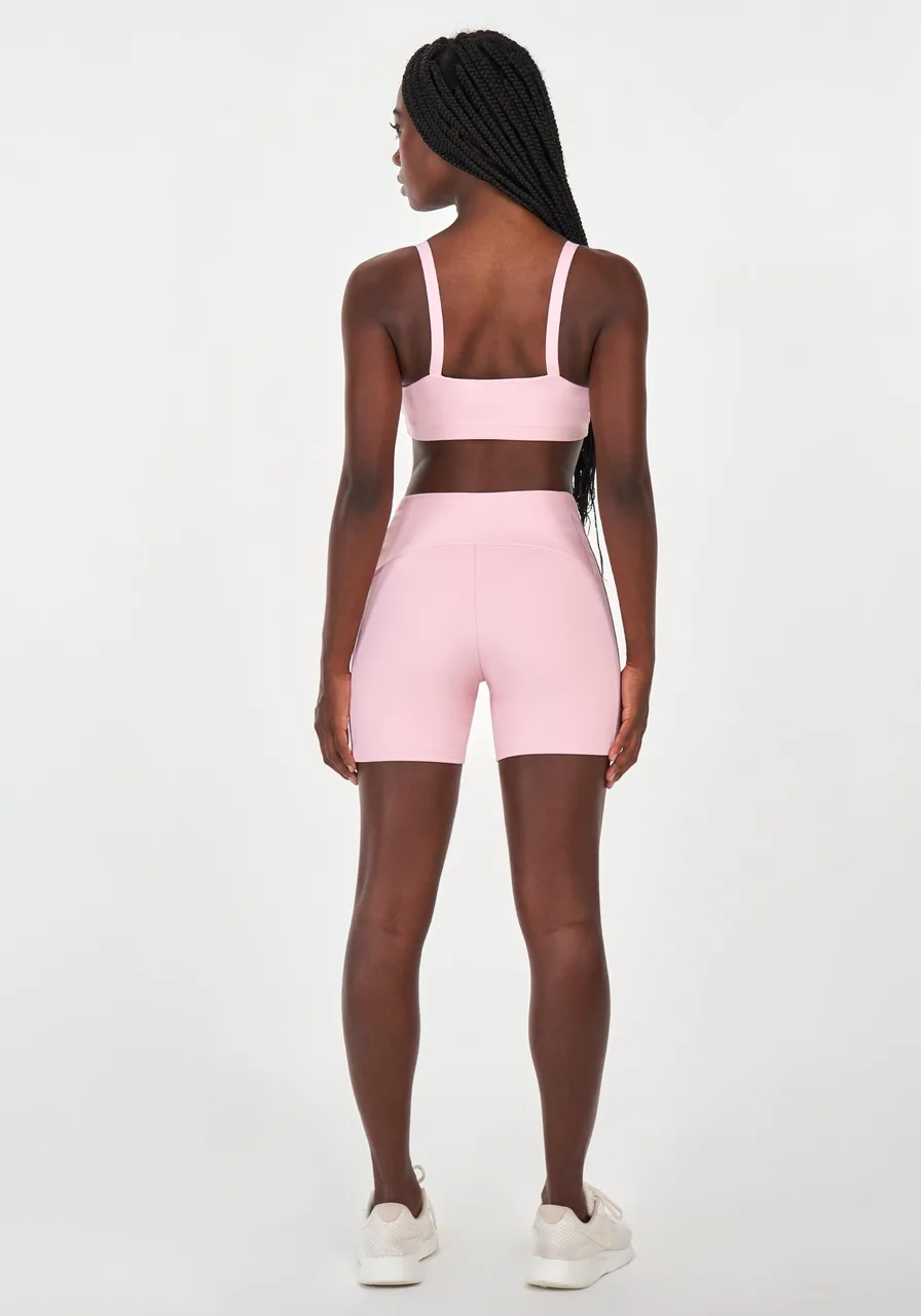 Bermuda Elástico Personalizado Alto Giro Rosa 