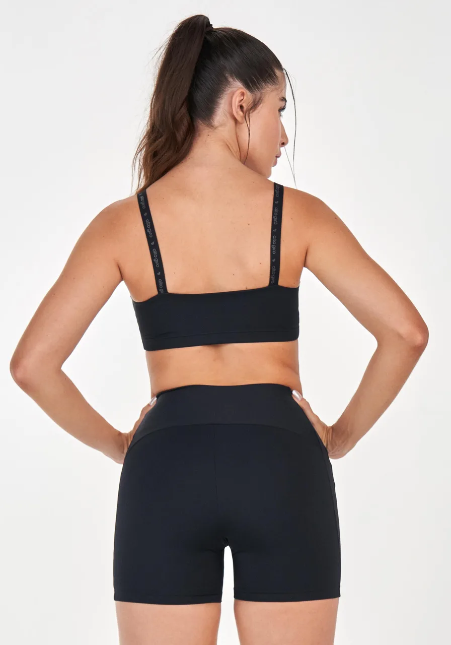 Top Elástico Personalizado Alto Giro Preto