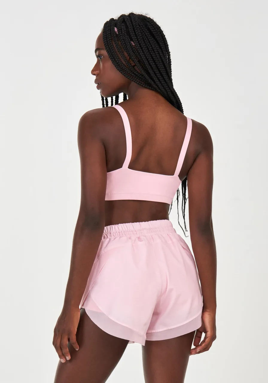 Top Elástico Personalizado Alto Giro Rosa